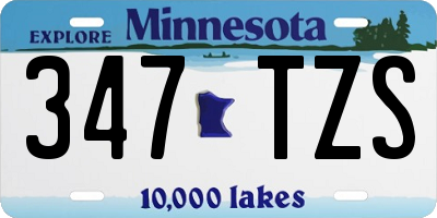 MN license plate 347TZS