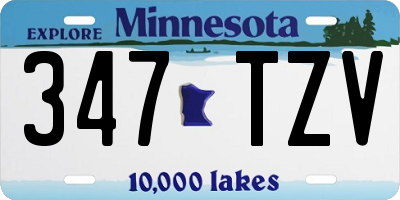 MN license plate 347TZV