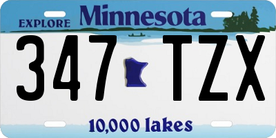 MN license plate 347TZX