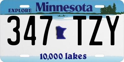 MN license plate 347TZY