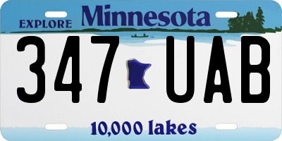 MN license plate 347UAB