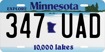 MN license plate 347UAD