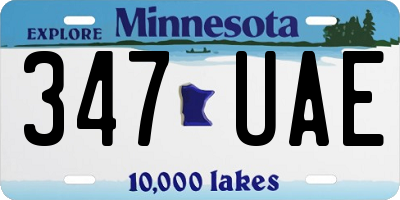 MN license plate 347UAE