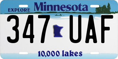 MN license plate 347UAF