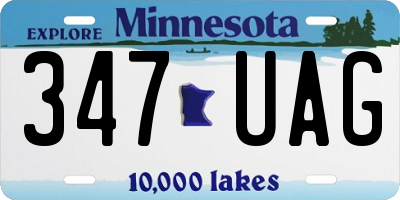 MN license plate 347UAG