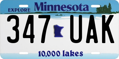 MN license plate 347UAK