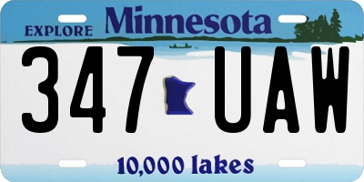 MN license plate 347UAW