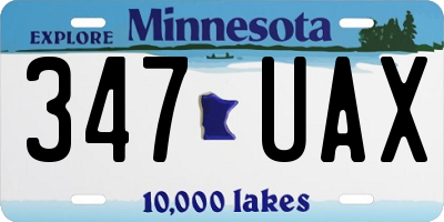 MN license plate 347UAX