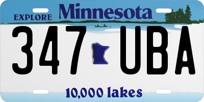 MN license plate 347UBA