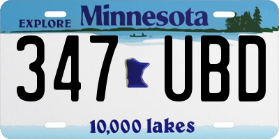 MN license plate 347UBD