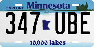 MN license plate 347UBE