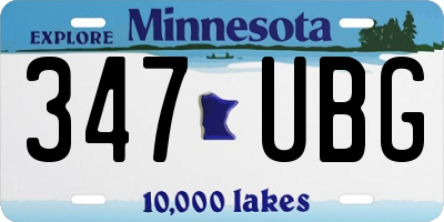 MN license plate 347UBG