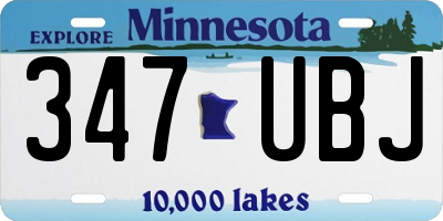 MN license plate 347UBJ