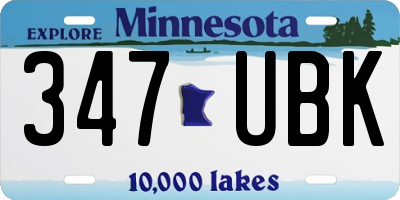 MN license plate 347UBK