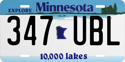 MN license plate 347UBL