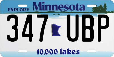 MN license plate 347UBP