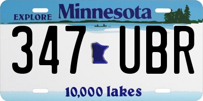 MN license plate 347UBR
