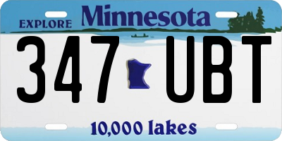 MN license plate 347UBT