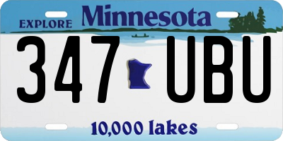 MN license plate 347UBU