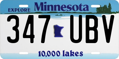 MN license plate 347UBV