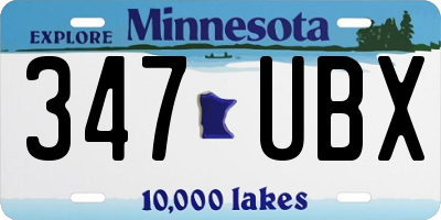 MN license plate 347UBX