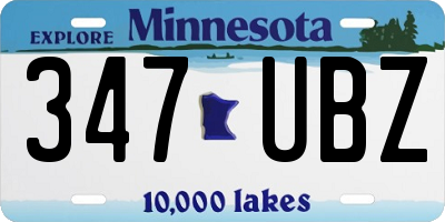 MN license plate 347UBZ