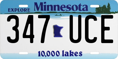 MN license plate 347UCE
