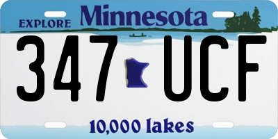 MN license plate 347UCF