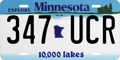 MN license plate 347UCR