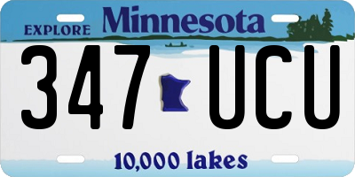 MN license plate 347UCU