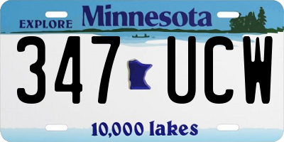 MN license plate 347UCW