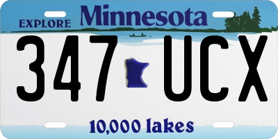 MN license plate 347UCX