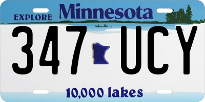 MN license plate 347UCY