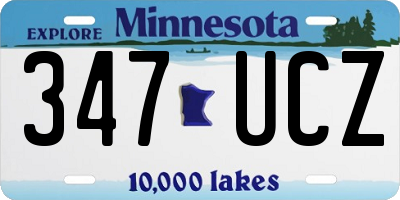 MN license plate 347UCZ