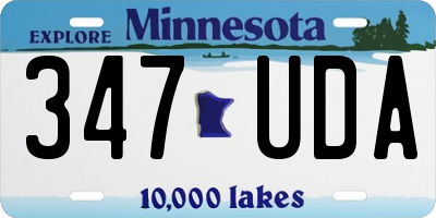 MN license plate 347UDA