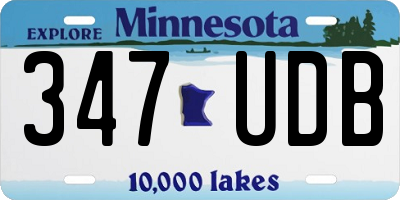 MN license plate 347UDB