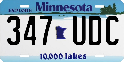 MN license plate 347UDC