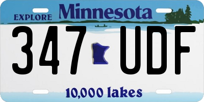 MN license plate 347UDF