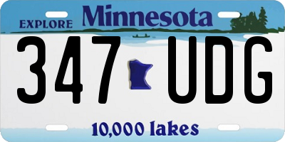 MN license plate 347UDG