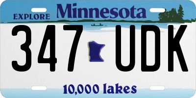 MN license plate 347UDK
