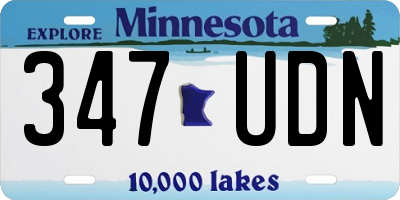 MN license plate 347UDN