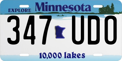 MN license plate 347UDO