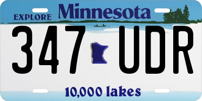 MN license plate 347UDR