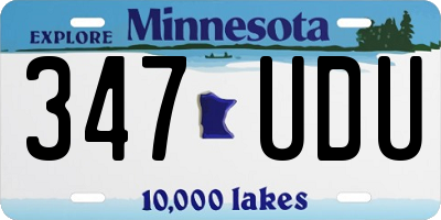 MN license plate 347UDU