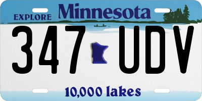 MN license plate 347UDV