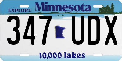 MN license plate 347UDX