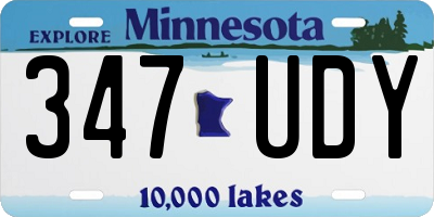 MN license plate 347UDY
