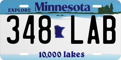 MN license plate 348LAB