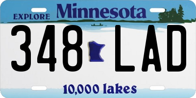 MN license plate 348LAD