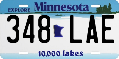 MN license plate 348LAE